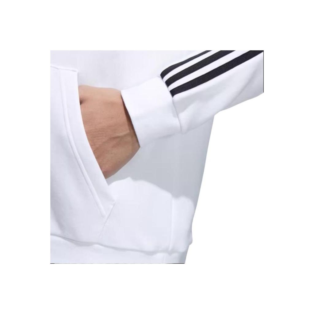 Adidas Neo Logo Color Block Striped Hooded Sports Academy Sweatshirt Men Sweatshirt White HD4672