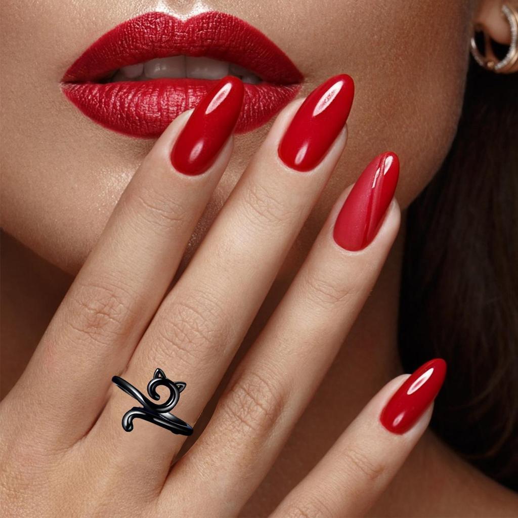 Adjustable Crochet Tension Cute Cat Ring, Beginner Knitting Crochet Hook Ring, Yarn Guide Finger Holders Thimbles Winder Tools