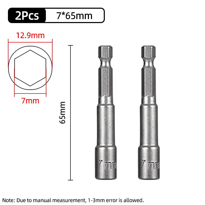 1PC Hex Socket Sleeve Nozzles Strong Magnetic Nut Driver Set Drill Bit Adapter Wind Approved Sleeve Electric 6 8 10 13 17 19MM