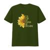Mens Sunflower Half Quote Trendy Design T Shirt Black 3XL vintage Washed Versatile Casual Stretched streetwear Breathable Soft