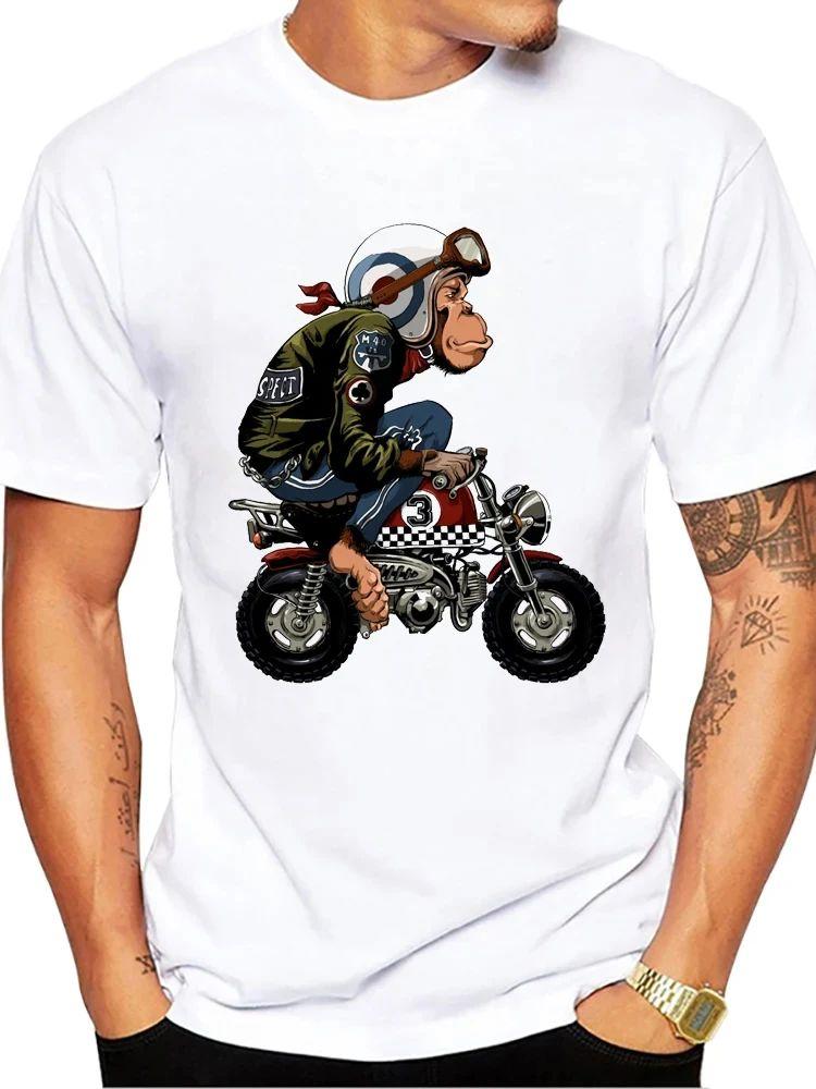 TEEHUB Funny Monkey Bike Men T-Shirt 3D Monkey Printed Cool T Shirts Short Sleeve Tshirts Harajuku Tee Fashion Streetwear