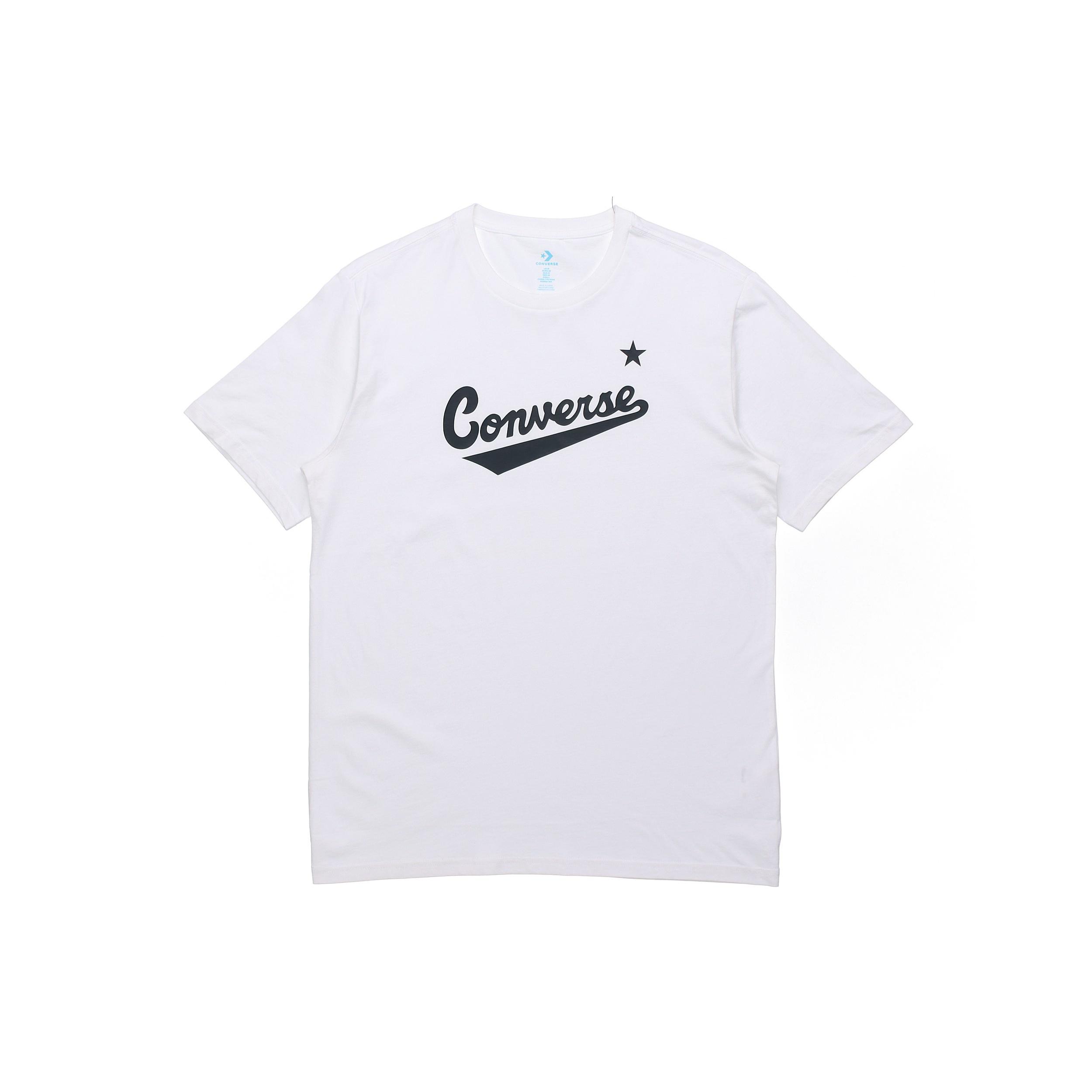 Men s Converse Classic Alphabet Pattern Short Sleeve White 10018235-102 XXL