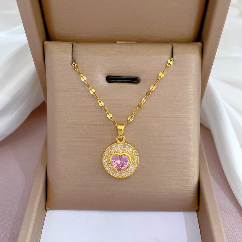 Heavy Industry Exaggerated Micro-Inlaid Real Gold Electroplating Necklace Female Transfer Bead Collarbone Chain With Jewelry