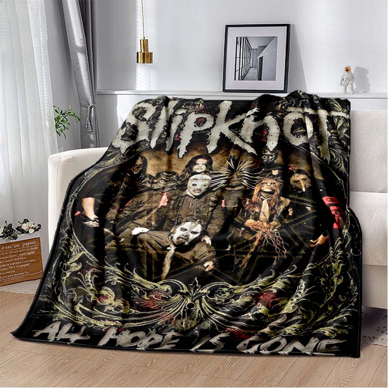 Coperta stampata con copertina dell'album Slipknot, Rap-Metal, Heavy Metal, Morbida e Calda in Flanella, per Divano, Letto, Ufficio Portatile, Regalo