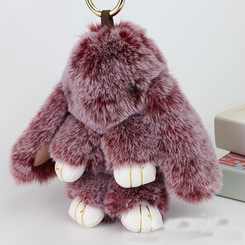 Roztomilý plyšový králíček Klíčenka Dámská Kožešinový Pom Pom Andělský Králík Kroužek na klíče Králík Pompom Plyšové Panenky Hračka Pro Dívky Taška Klíčenka do Auta 13cm