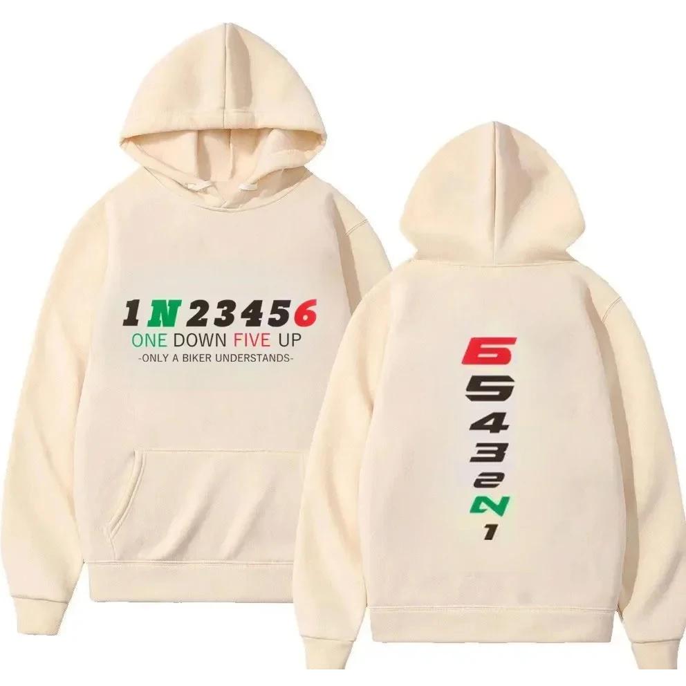 1N23456 Motorcycle Gear Biker Heartbeat Print Men's Hoodies Male Pullover Clothing Oversized Sweatshirts Graphic Women Tracksuit