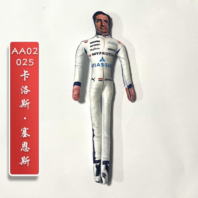 28cm George Russell Plüschtier mit Skelett-Körper, formbare weiche Puppe für Rennsport-Fans, Sammlerstück, Autodekoration