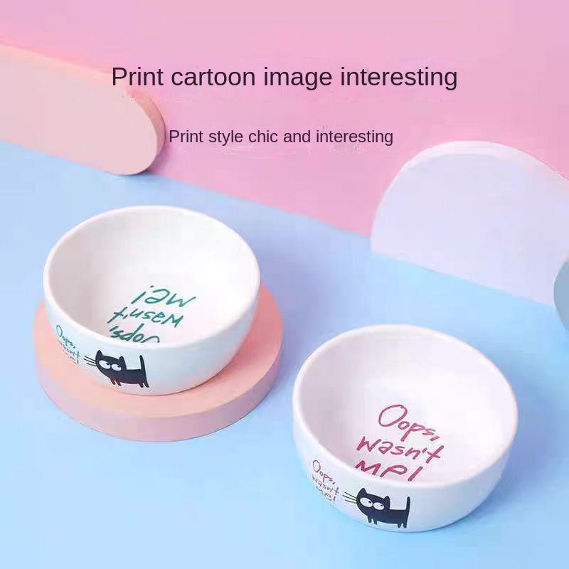Pet Dog Cat Food Bowl Ceramics Cat Water Feeding Bowl Durable Easy To Clean Bowl Feeder Pets Dogs Cats Accessories
