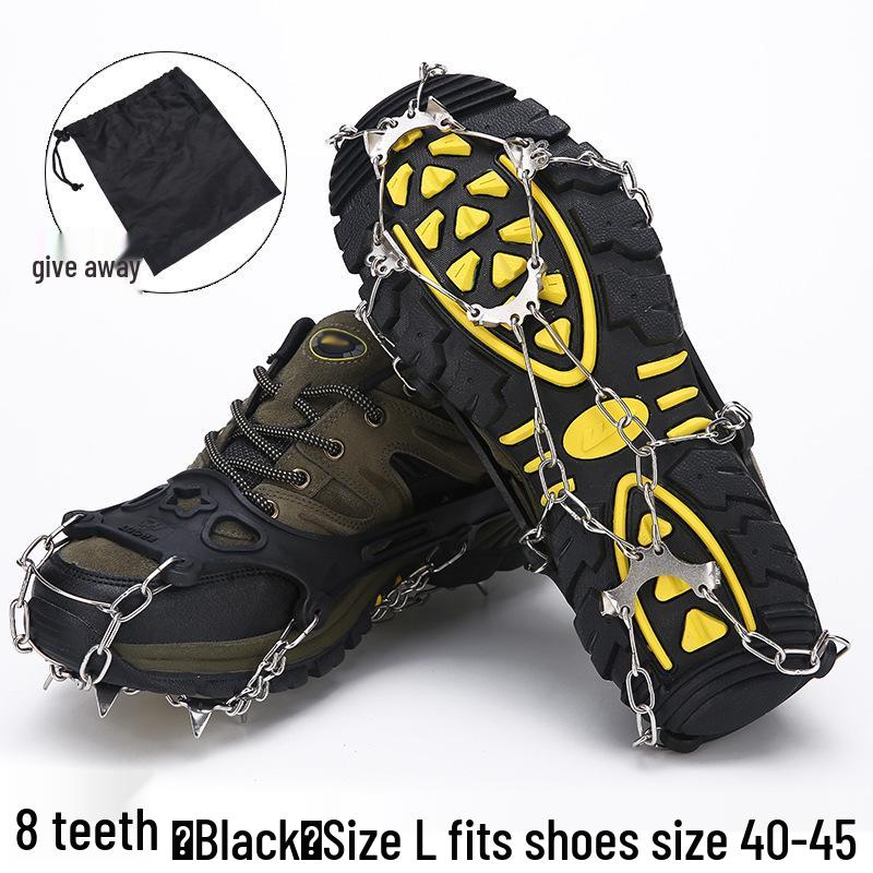 Gheare de gheață antiderapante: Ghețari cu 8 dinți pentru bărbați și femei, pantofi de drumeție pentru exterior