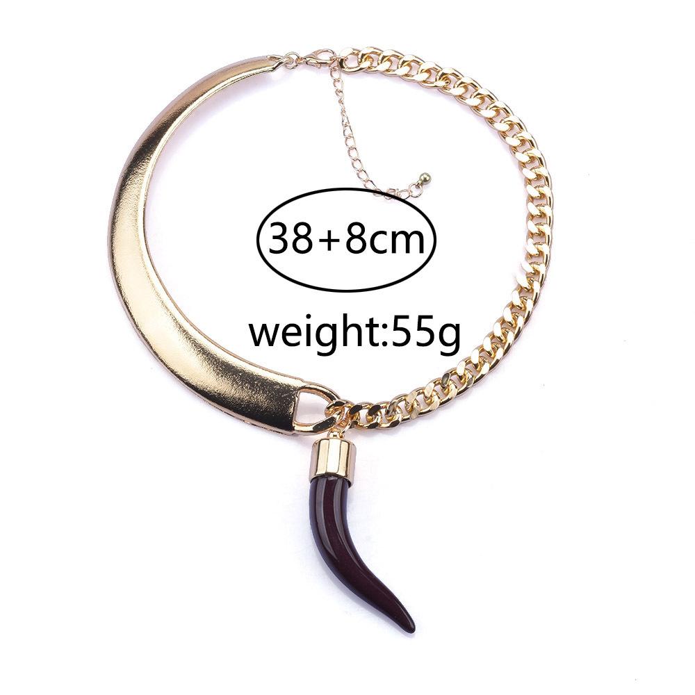 Alloy Necklace Necklace Asymmetrical Half Arc Half Chain Accessory