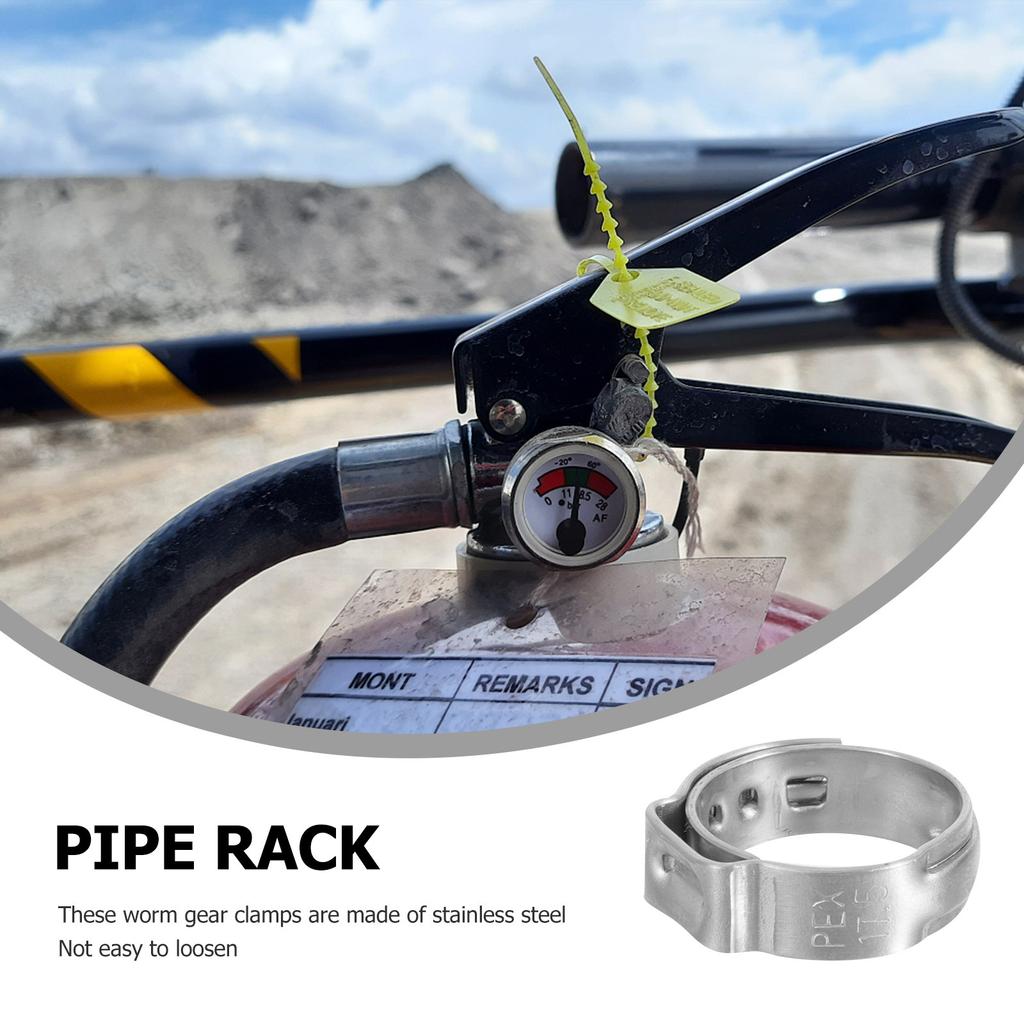 20Pcs Single Ear Hose Clips Stainless Steel Drive Hose Clamp for Water Gas Pipe Heavy Duty Corrosion Resistant Adjustable Pipe