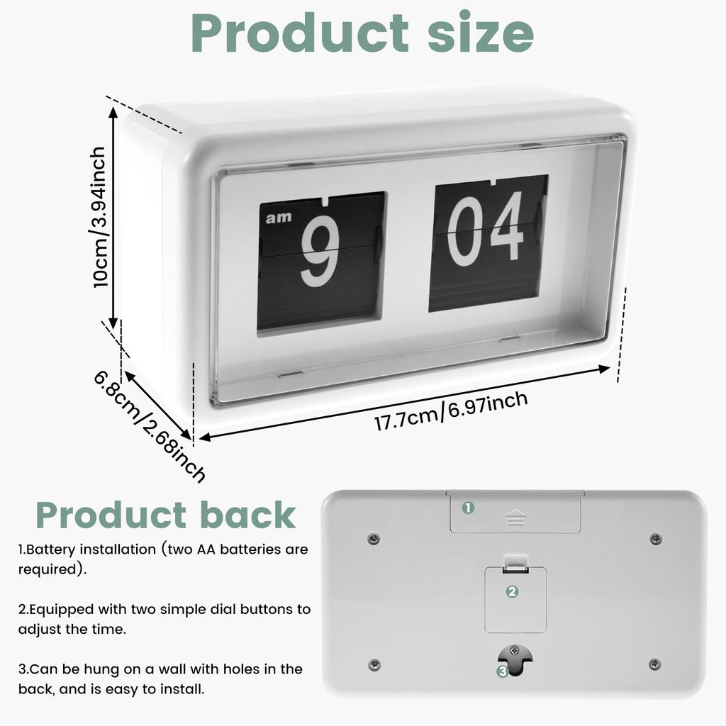 Automatic Flip Clock Desktop Retro Clock Digital Flip Clock Battery Driven Multi functional Clock Home Decoration Clock