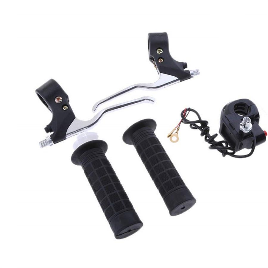 New Set Motorcycle ATV 7/8" Handlebar Hand Grips Kill Stop Switch Twist Brake Levers