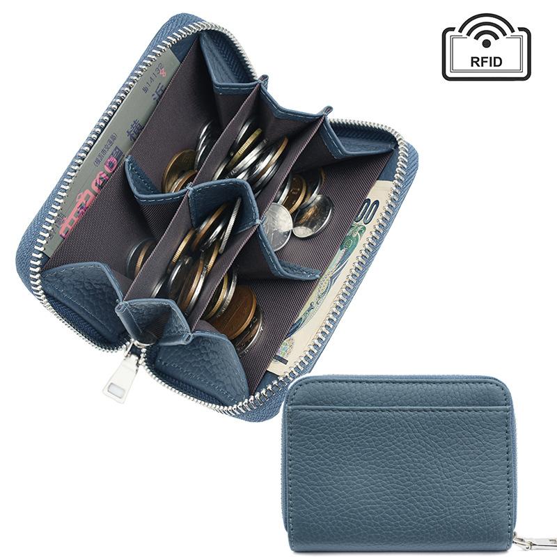 

New Japanese coin change bag, genuine leather small wallet, anti-theft brush zipper, first layer cowhide short wallet female