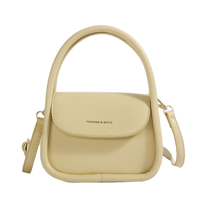 Simple solid color casual handbag women's small bag new spring and summer fashion women's bag texture messenger small square bag