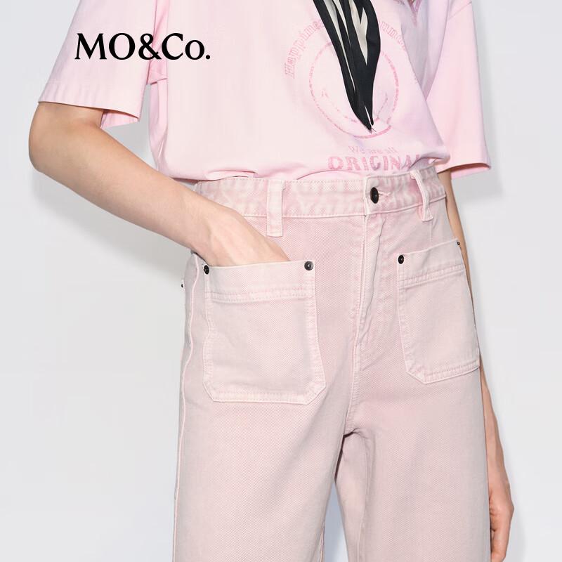 MO&Co. Women's Loose Fit Straight-Leg Cotton Pants