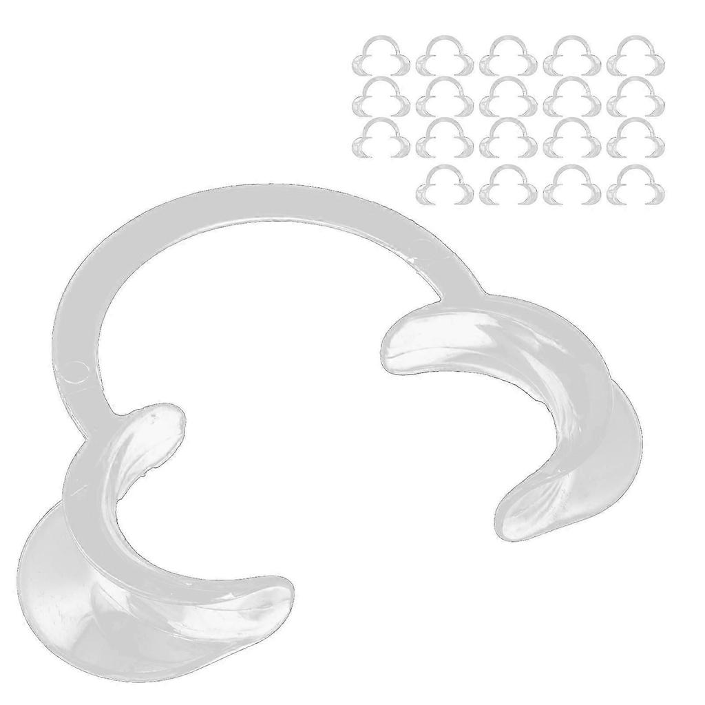 20pcs Disposable Lip Cheek Retractor Transparent CShape Teeth Whitening Mouth Opener(L )