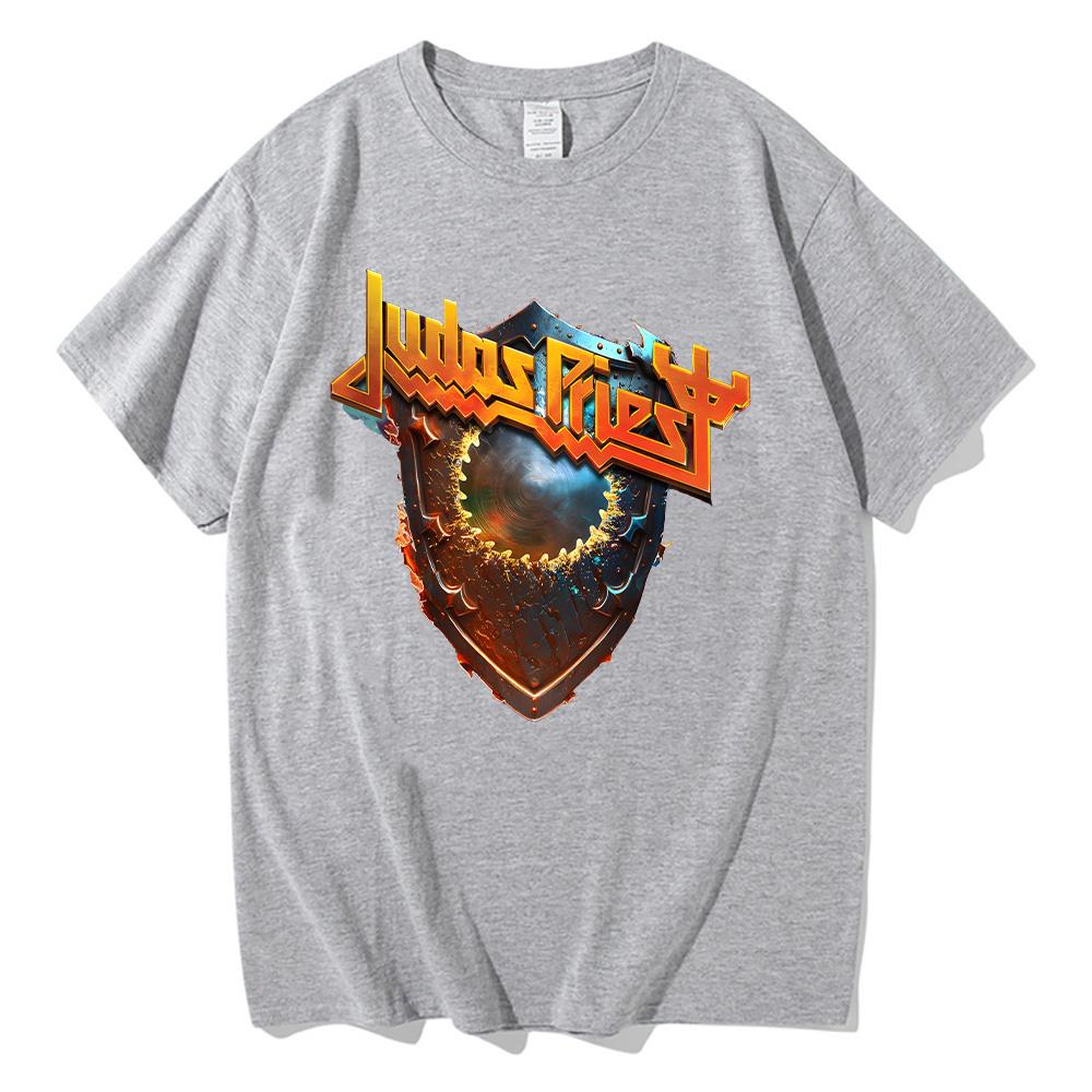 Judas Priest Shield of Pain Tour 2025 Tshirts Judas Priest Band Metal Rock Clothes Men Women Cotton Crewneck Unisex T-shirts Y2K