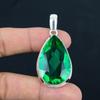 Natürlicher grüner Quarz-Edelstein-Anhänger, 925 Sterling Silber, Anhänger-Schmuck, handgefertigter Silber-Anhänger-Schmuck als Geschenk, Ostergeschenk