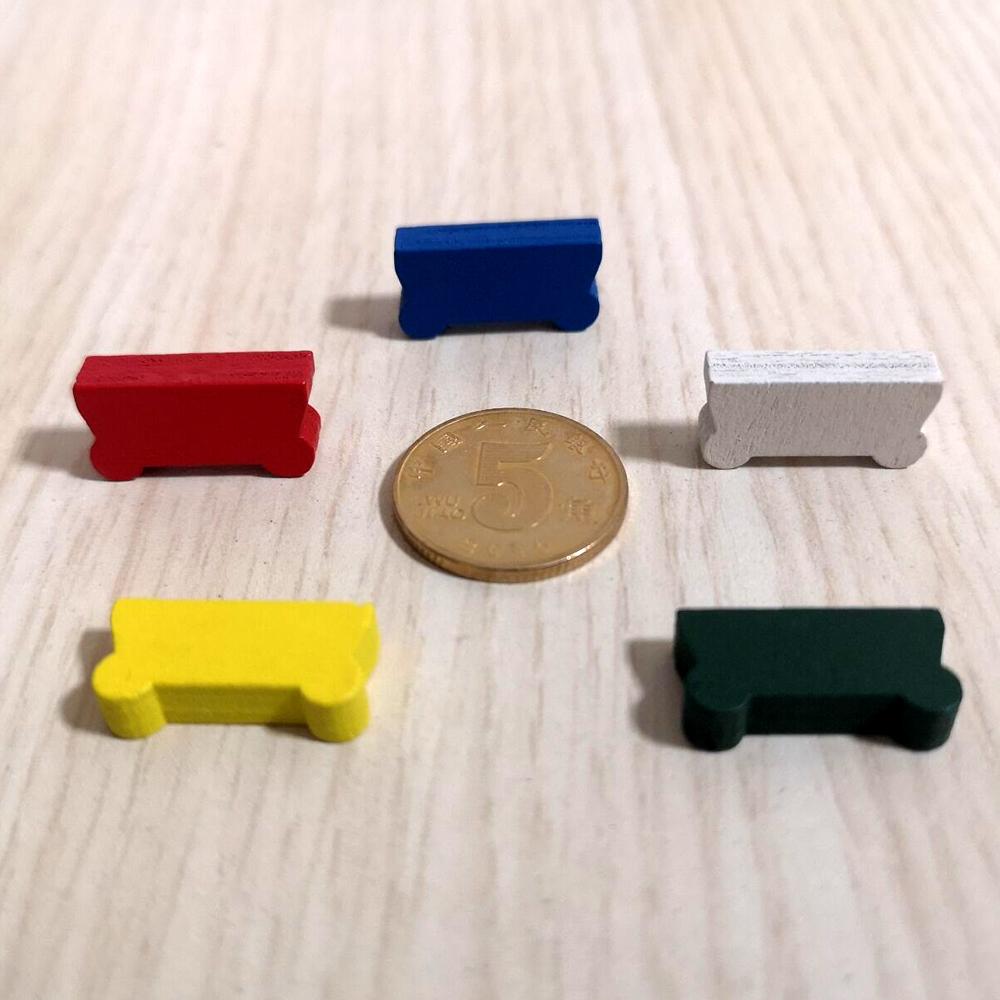 50 Stuks 20*10*5Mm Kleurrijke Houten Kar Auto Chariot Vorm Diy Spelstukken Markeringen Voor Tokens Bordspellen Accessoires