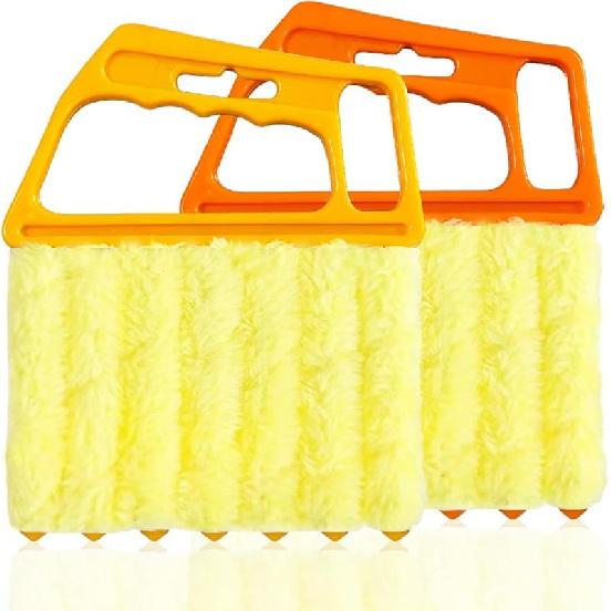 AOCEAN 4 Pcs Blind Cleaner Duster Tool 7-Finger Dusting Cleaner Tool For Window & Air Conditioner Handheld Mini Duster Brush For Wood Blinds Dust
