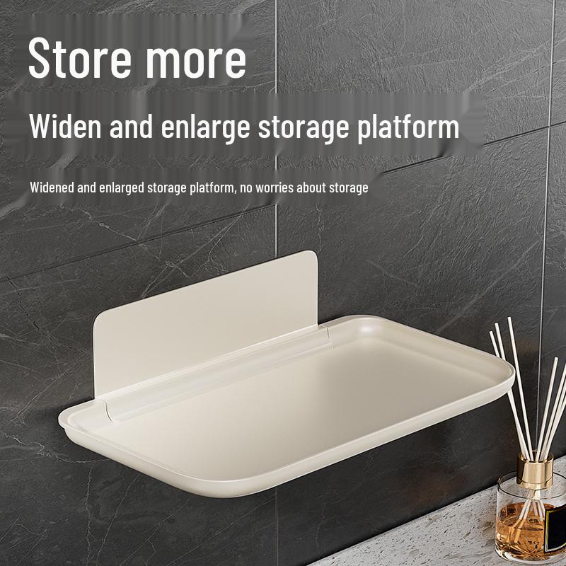 Wall-Mounted Foldable Bathroom Storage Rack