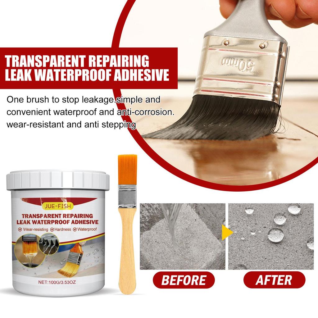100g Transparent Waterproofing Adhesive for Repairing Leaks No Smash Tile Bathroom Kitchen Floor Tile Coating Waterproofing Agent