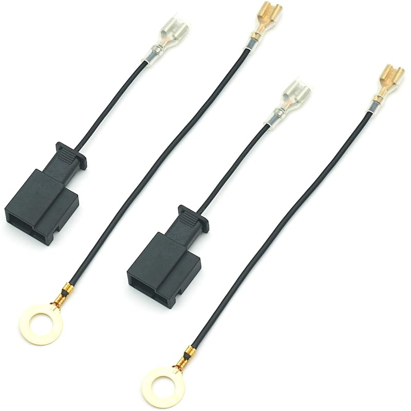 Car Horn Connector Adapter Wiring Harness, Compatible with Ford Chevy Tesla Ram GMC, 2+1 Pack Pigtail Converter for Universal to OEM Horn Replacement