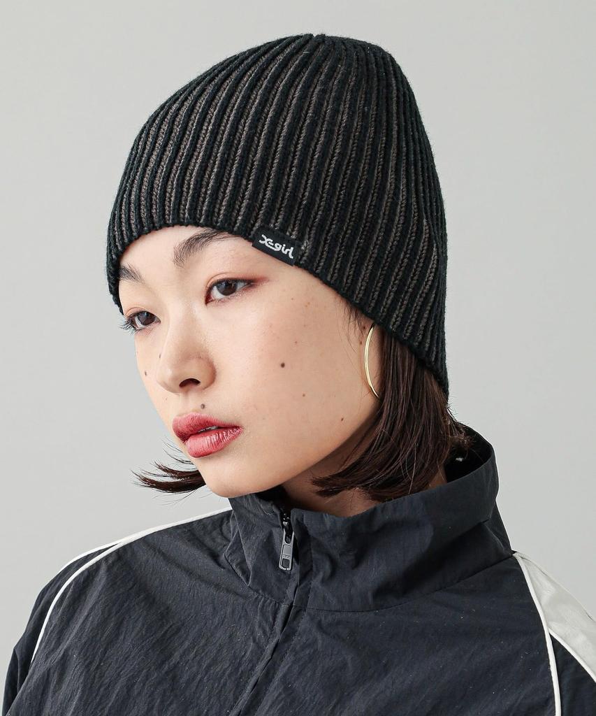 BICOLOR BEANIE BLACK [X Girl] Women's