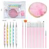 21/27PCS Manicure Tools Nail Art Brush Set with Resin Palette Nail Sculpture Pen Dotting Pen for DIY Nail Art