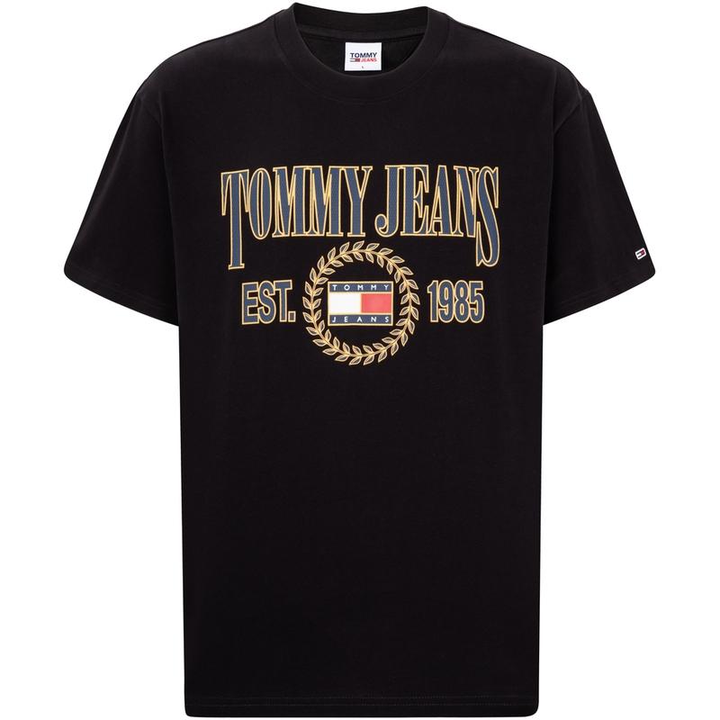 Tommy Hilfiger Katoen Vintage Bedrukt Letterlogo Los Kortemouw T-shirt Heren tops DM0DM16231-BDS M