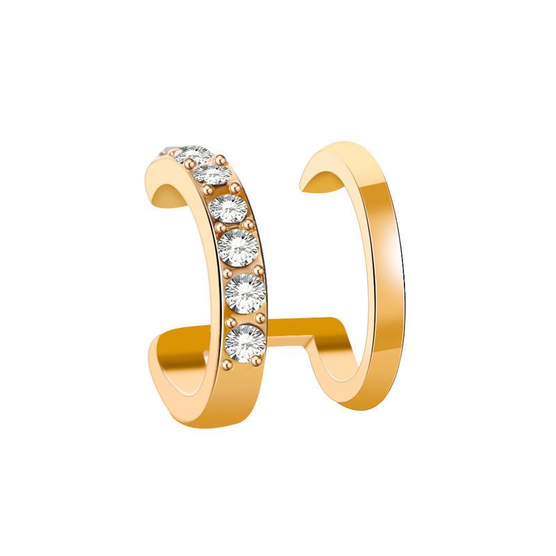 Fashion Exquisite Rhinestone Decor Ear Cuff Earring For Woman Ear  Summer New Arrival Christmas Jewelry Gift