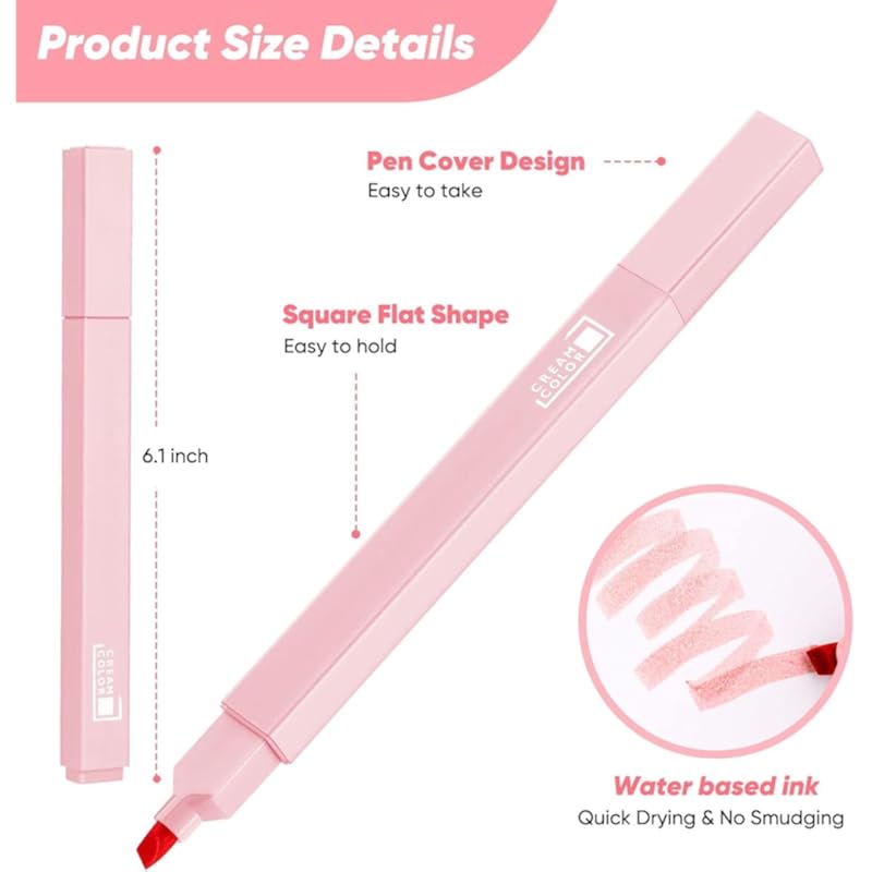 Accuprints 6 Pcs Aesthetic Cute Highlighters Bible Highlighters And Pens No Bleed, Highlighter Pen, Mild Soft Chisel Tip