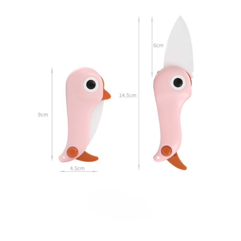 Penguin Creative Cartoon Ceramic Knife Folding Knife Fruit Knife Kitchen Knife Portable  Small Knife Peeling Knife