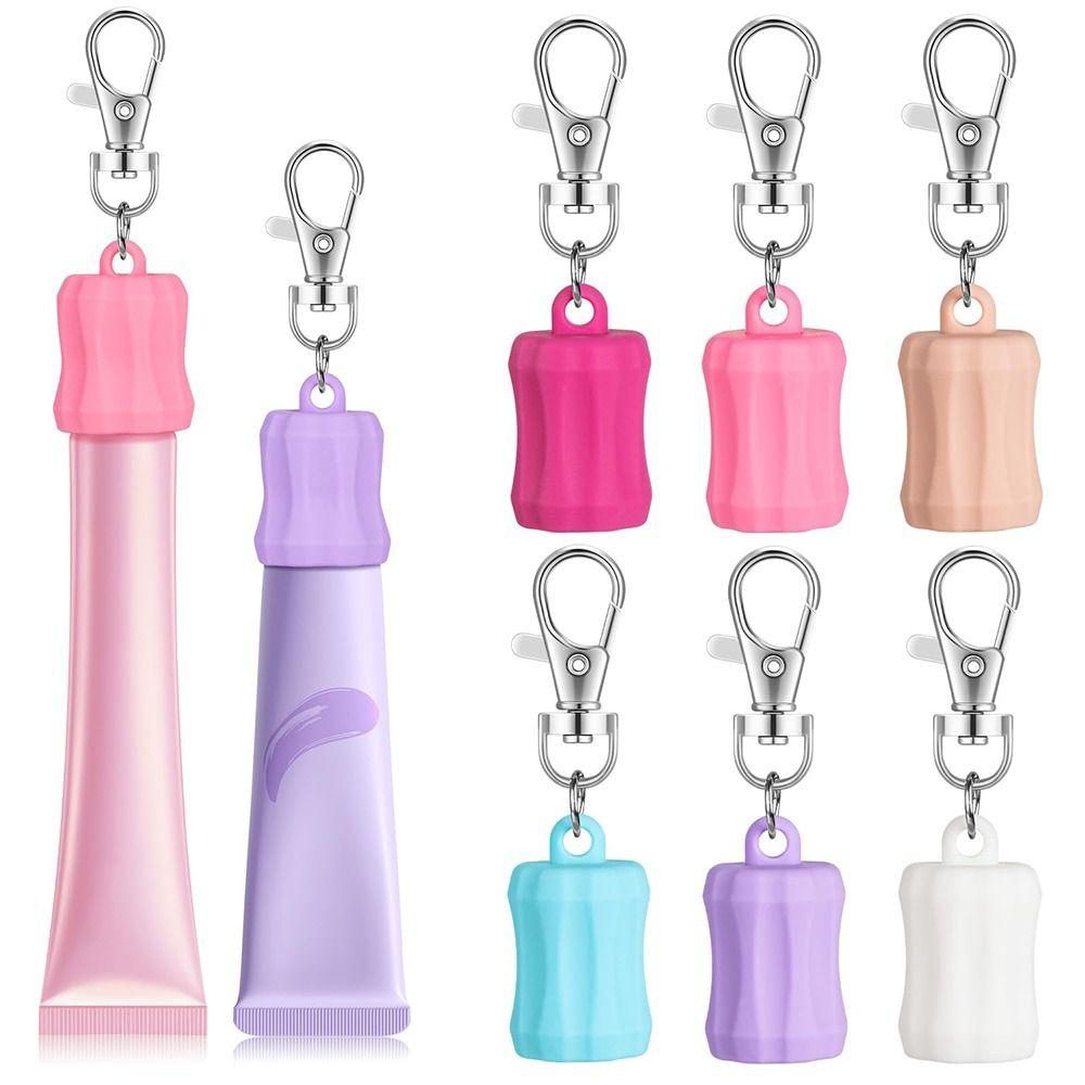Portable Universal Lip Balm Holder Lightweight Multiple Color Lip Balm Caps Lip Balm Keychain Lip Care