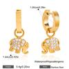 Yori Stainless Steel Elephant Animal Pendant Trendy Earrings for Women Trendy Metal Texture 18 K Earrings Golden Accessories
