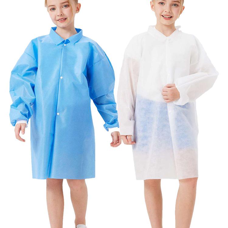 Children's Disposable Science Experiment Coat - Non-woven Protective Coverall for Painting and School Activities