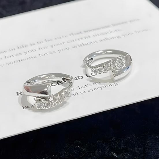 1 Pair Small Hoop Earrings for Women, Sparkling Rhinestone Hoop Earrings, Cubic Zirconia Jewelry Gift for Girlfriend Wife Mom