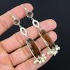 Sisters Day Sale Smokey Quartz Gemstone Sterling Silver Dangle Earrings Jewelry
