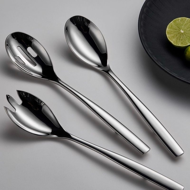 304 Stainless Steel Serving Spoon, Dining Spoon, Commercial Spoon for Hotel and Restaurant, Household Large Skimmer Spoon, Food-Grade Serving Spoon