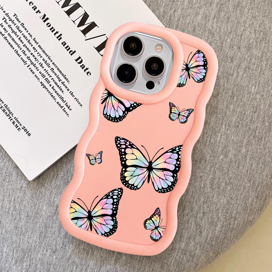 Case for iPhone XR 16 Pro Max 13 8 15 Plus 14 11 12 17 Air Soft Phone Cover Blue Butterfly