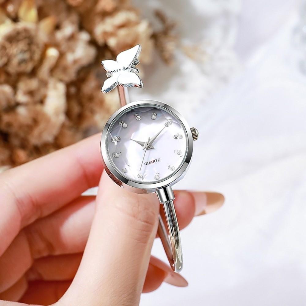 Quartz Movement Open Cuff Wristwatch Butterfly Motif Jewelry Bracelet Watch Fashion Gift