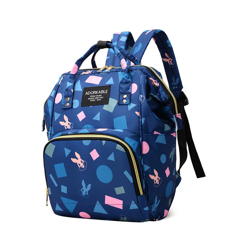 Schoolbag1011 New Mommy Bag Large Capacity Backpack Portable Maternal and Infant Bag Women's Storage Milk Bag Cartoon Printed Bag