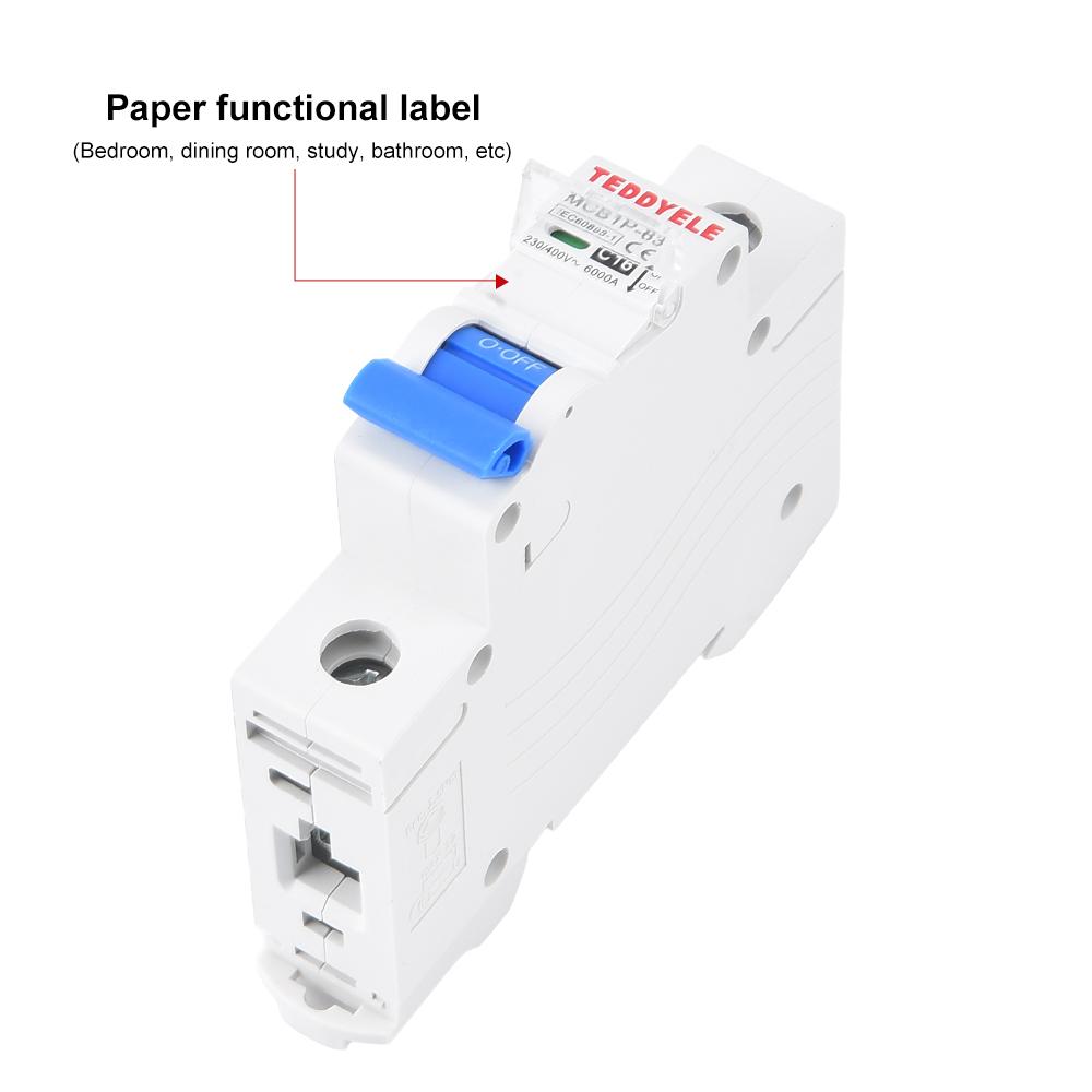 Interruttore magnetotermico TEDDYELE 1P 6-63A può scegliere AC230/400V protezione da sovraccarico cortocircuito