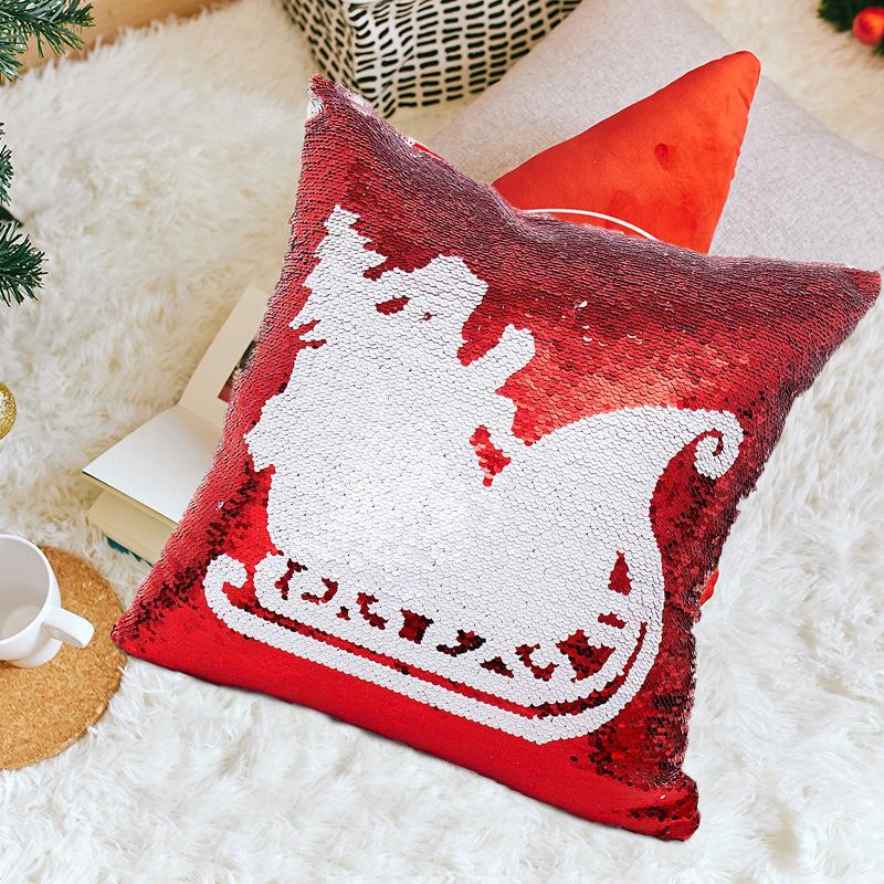 sequin christmas cushion