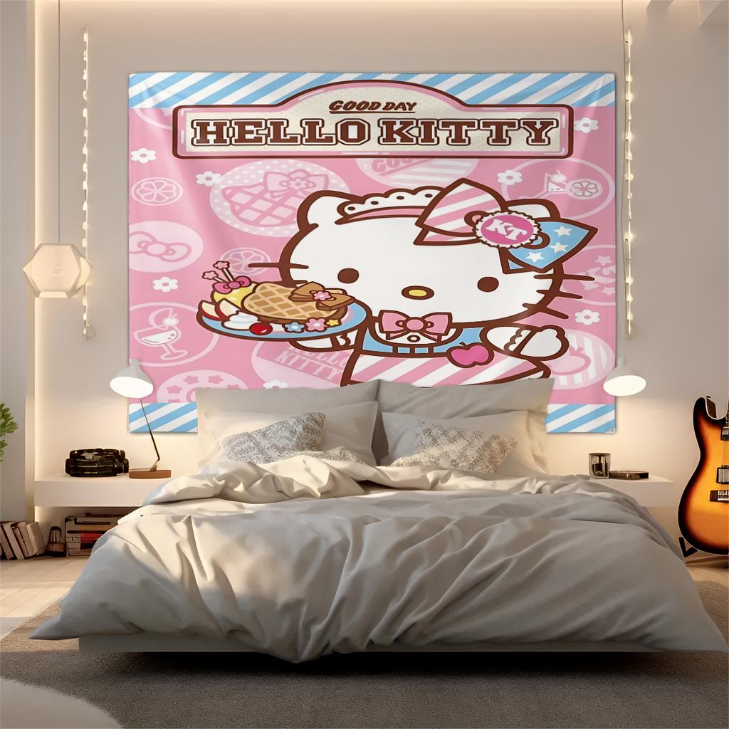 Sanrio Characters Cartoon Tapestry Cute Wall Hanging Tapestry for Bedroom Living Room Home Decor