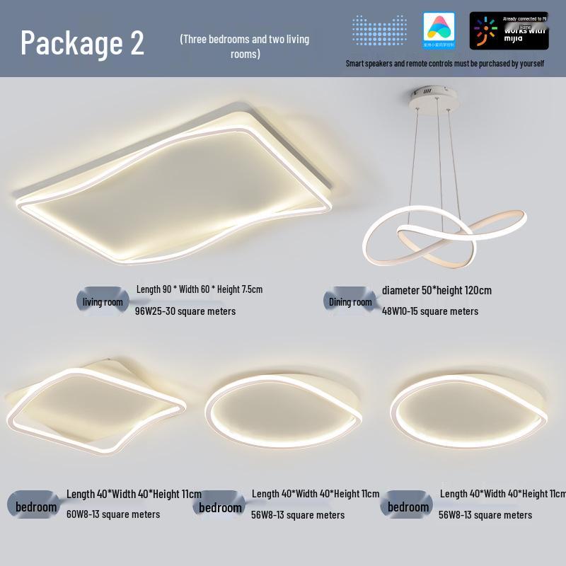 Modern Minimalist Ceiling Light Package with Smart Home Integration for Whole House