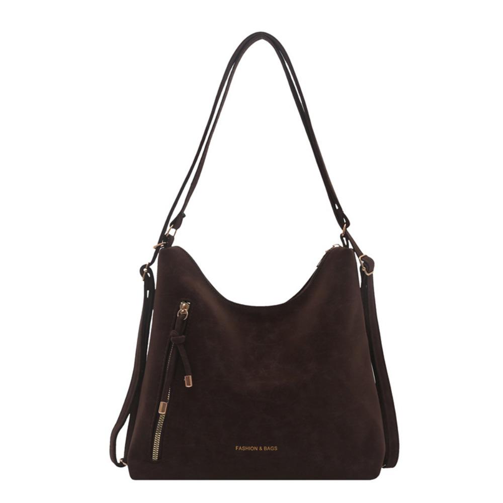 Solid Color Single Shoulder Bag PU Leather Backpack Portable Shopping Handbag  Work кофейный