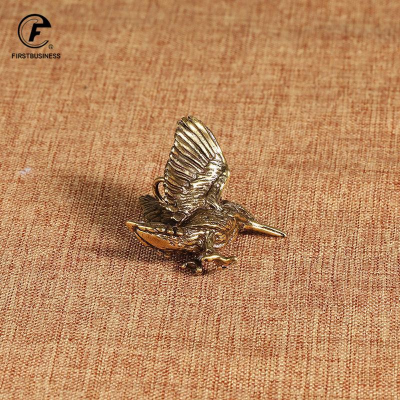 Brass Solid Copper Open Wing Mini Eagle Bird Art Model Home Living Room Office Tea House Yoga Room Decor Statues Sculpture Gift