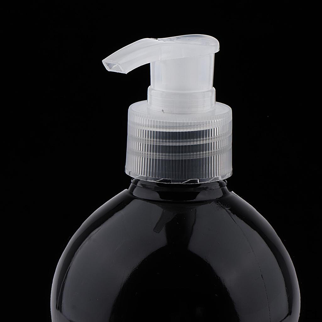16-Ounce Plastic Bottles w/ Pump, 2Pcs Black Dispenser, Refillable Containers for Essential